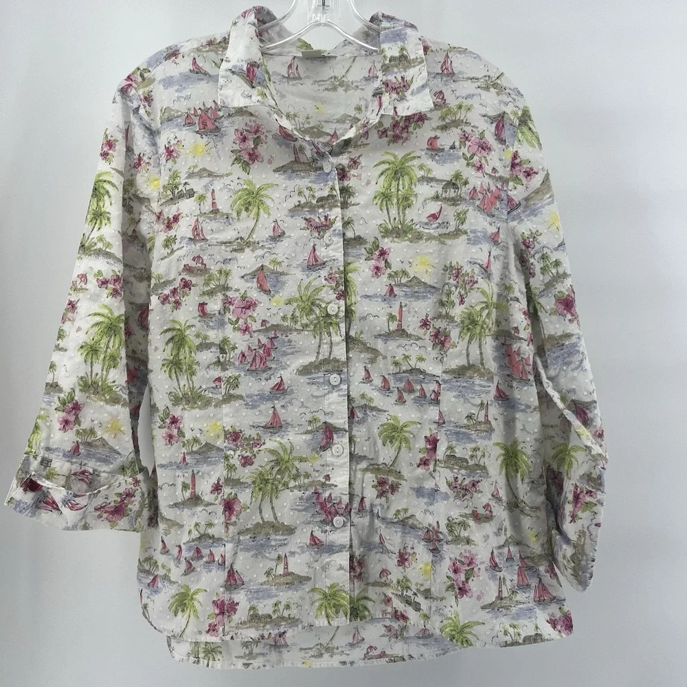 Vintage Christopher & Banks Shirt Size‎ XL - Christopher & Banks Sailing Shirt - Picture 2 of 7